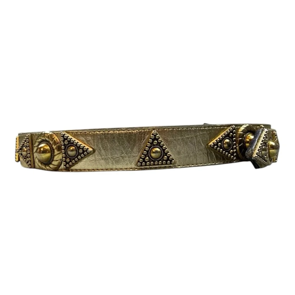 Vintage Leatherock Belt Women's LRG Textured Embellished Jewels Fashion USA Made